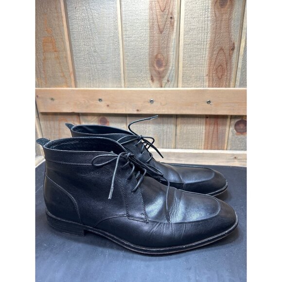 Johnston & Murphy Mens Black Leather Ankle Boots Lace-Up Dress Shoes Size 10.5 main image 11